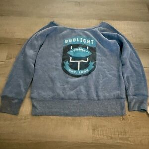 Bud Light Blue Sweatshirt with Football Graphic